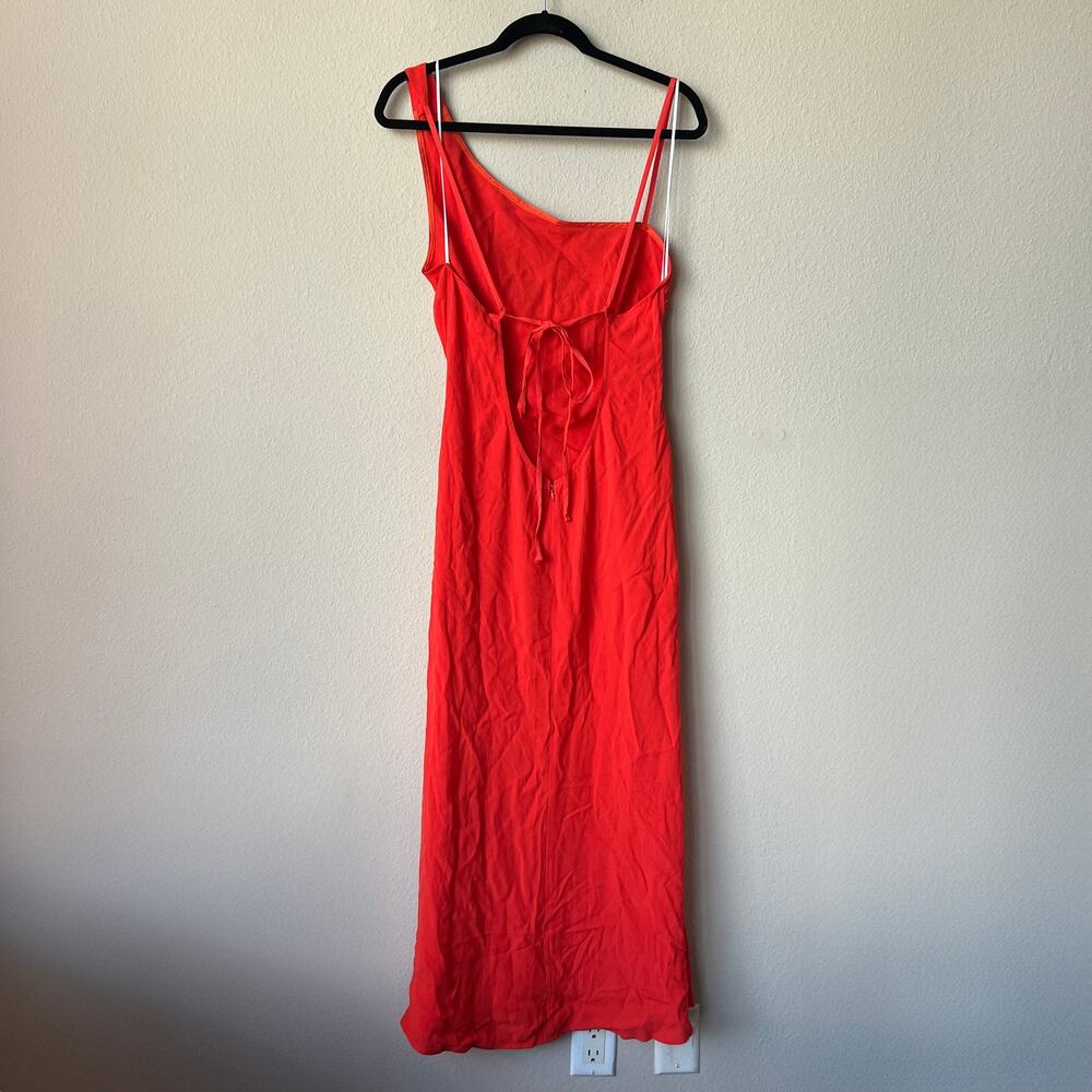 Reformation Amani Red One Shoulder Midi Dress NWT Size 12 - Picture 4 of 8